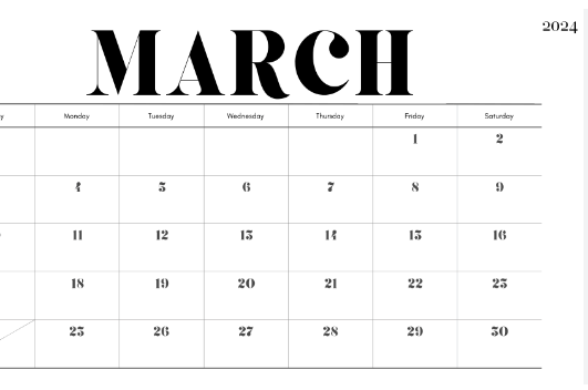 Free Printable:5zyo4pwnls4= March 2024 Calendar