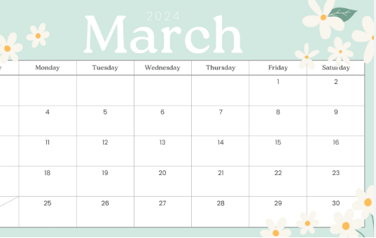 Free Printable:5zyo4pwnls4= March 2024 Calendar